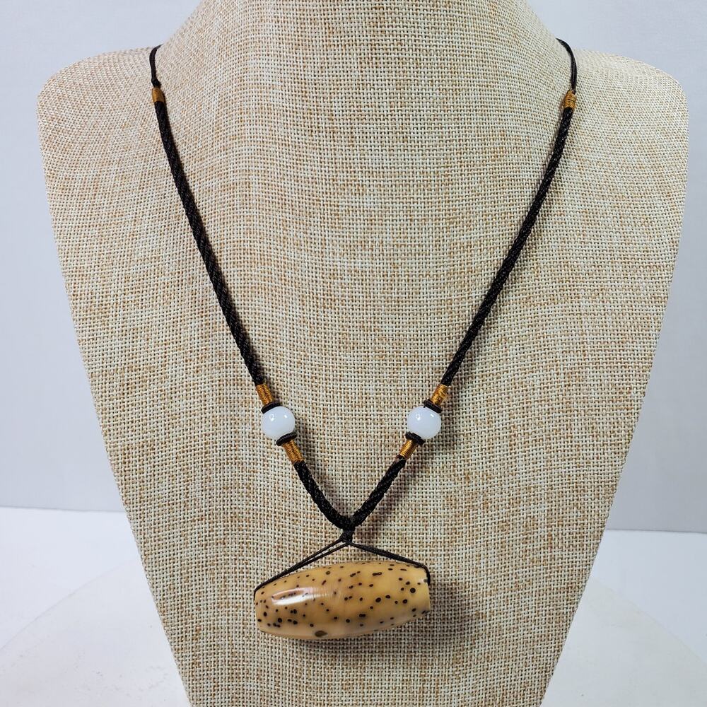 Vintage Talipot Palm Tree Seed Necklace Adj Up To 24 Inch Handmade